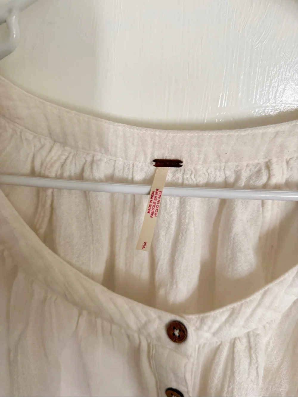 Free People White Gauze Tie-Front Crop Top and Skirt Set